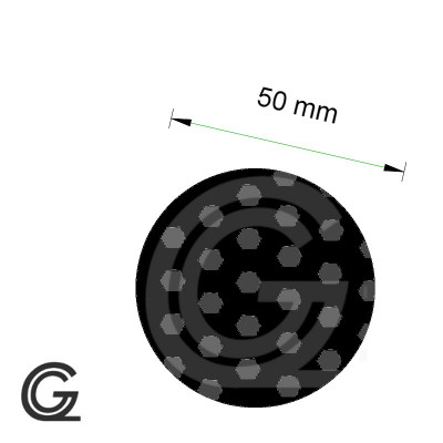 EPDM mosrubber rondsnoer | Ø 50 mm | Per meter